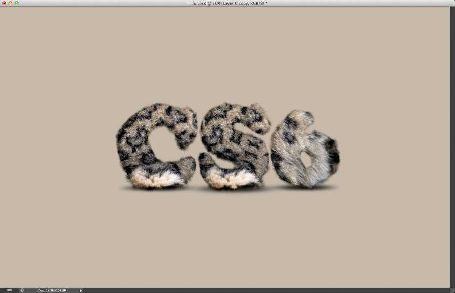PhotoShop CS6设计制作逼真豹纹立体文字特效教程