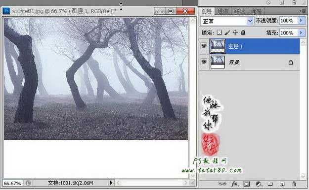 Photoshop制作寂静恐怖的丛林电影海报教程