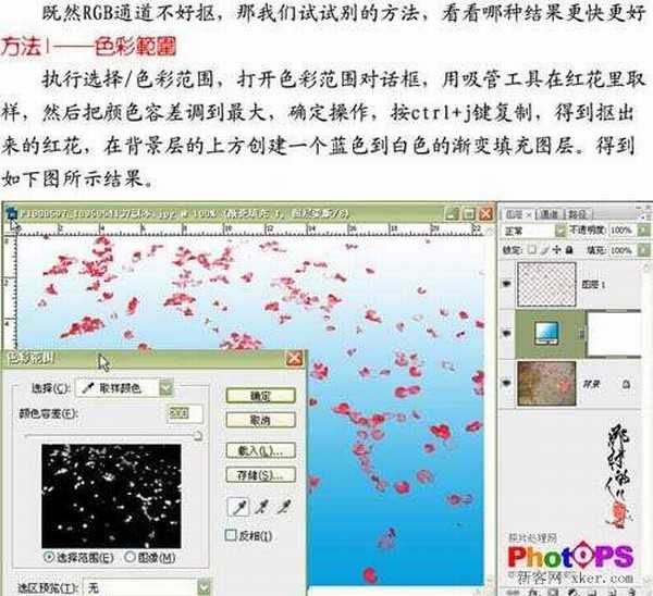 ps大师详细讲解红花抠图教程