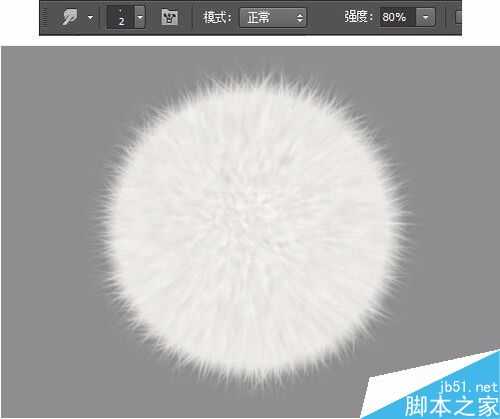 PS绘制一个白色毛毛球特效图