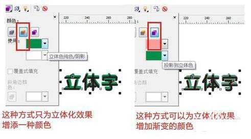 cdr怎么详细的处理立体字体的效果?