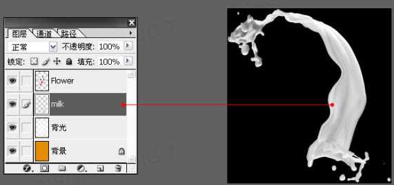 Photoshop快速给花朵加上喷溅牛奶教程