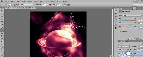 PS怎么绘制行星环绕空间背景图?