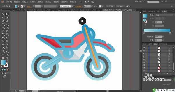 ai怎么手绘摩托车? ai扁平化摩托车的画法