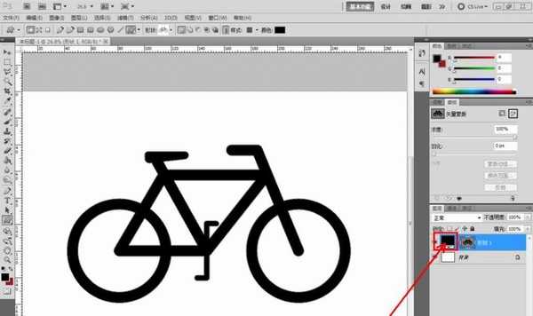 ps怎么设计简笔画效果的自行车图标? ps自行车的画法